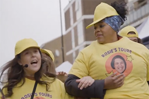 Rosie Tries To Help. Image shows from L to R: Rosie Jones, Desiree Burch. Copyright: Comedy Central