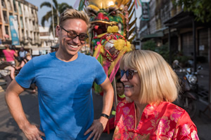 Russell Howard & Mum. Image shows from L to R: Russell Howard, Ninette Howard