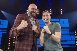 The Russell Howard Hour. Image shows from L to R: Tyson Fury, Russell Howard. Copyright: Avalon Television