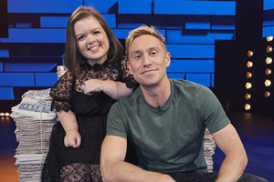 The Russell Howard Hour. Image shows from L to R: Sinéad Burke, Russell Howard. Copyright: Avalon Television