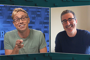 The Russell Howard Hour. Image shows from L to R: Russell Howard, John Oliver. Copyright: Avalon Television