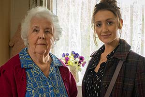 Scarborough. Image shows from L to R: Marion (Stephanie Cole), Karen (Catherine Tyldesley). Copyright: BBC Studios