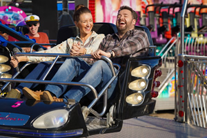 Scarborough. Image shows from L to R: Karen (Catherine Tyldesley), Mike (Jason Manford)