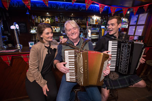 Scot Squad. Image shows from L to R: PC Jane Mackay (Ashley Smith), Phil Cunningham, PC Charlie McIntosh (Chris Forbes). Copyright: The Comedy Unit