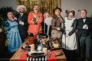 The Scotts. Image shows left to right: Colette Scott (Louise McCarthy), Darren Lee (Lee Greig), Henry Scott (Iain Connell), Laura Scott (Sharon Young), Vincent Scott (Robert Florence), Vonny Scott (Shauna MacDonald), Jason Scott (Taylor Stewart)