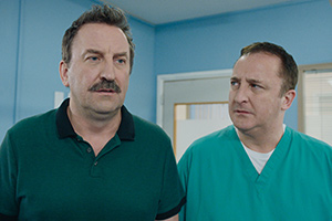 Semi-Detached. Image shows from L to R: Stuart (Lee Mack), Charlie (Neil Fitzmaurice). Copyright: Happy Tramp Productions