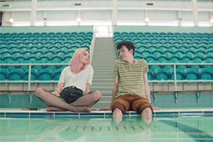 Sex Education. Image shows from L to R: Maeve Wiley (Emma Mackey), Otis Milburn (Asa Butterfield). Copyright: Eleven Film