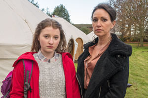 Shakespeare & Hathaway - Private Investigators. Image shows from L to R: Lily Rattle (Fern Deacon), Polly Rattle (Jo-Anne Knowles). Copyright: BBC