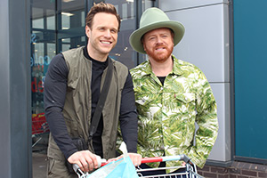 Shopping With Keith Lemon. Image shows left to right: Olly Murs, Leigh Francis