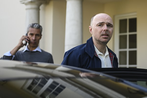 Sick Of It. Image shows from L to R: Mr Sharma (Silas Carson), Karl (Karl Pilkington)