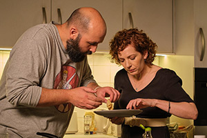 Significant Other. Image shows left to right: Sam (Youssef Kerkour), Anna (Katherine Parkinson)