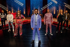 Sorry, I Didn't Know. Image shows left to right: Athena Kugblenu, White Yardie, Chizzy Akudolu, Jimmy Akingbola, Eddie Kadi, Verona Rose, Babatundé Aléshé