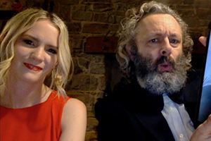 Staged. Image shows from L to R: Anna (Anna Lundberg), Michael (Michael Sheen)