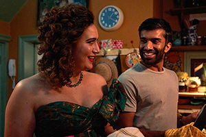 Starstruck. Image shows from L to R: Jessie (Rose Matafeo), Tom (Nikesh Patel). Copyright: Avalon Television