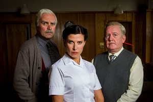 Still Game. Image shows from L to R: Victor McDade (Greg Hemphill), Mrs Fletcher (Ronni Ancona), Jack Jarvis (Ford Kiernan)