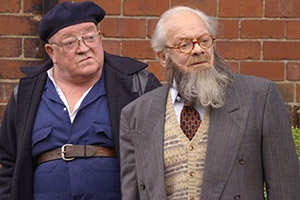 Still Open All Hours. Image shows from L to R: Gastric (Tim Healy), Granville (David Jason). Copyright: BBC