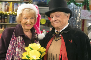 Still Open All Hours. Image shows from L to R: Mavis (Maggie Ollerenshaw), Granville (David Jason)