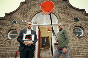 Taskmaster. Image shows from L to R: Alex Horne, Ben Bailey Smith. Copyright: Avalon Television / UKTV