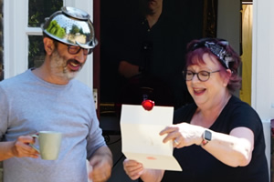 Taskmaster. Image shows from L to R: David Baddiel, Jo Brand. Copyright: Avalon Television