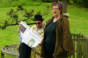 Taskmaster. Image shows from L to R: Alex Horne, Jo Brand. Copyright: Avalon Television