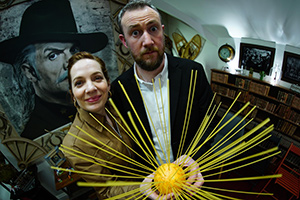 Taskmaster. Image shows from L to R: Katherine Parkinson, Alex Horne. Copyright: Avalon Television