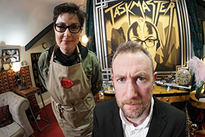 Taskmaster. Image shows left to right: Sue Perkins, Alex Horne