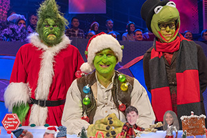 The Last Leg. Image shows left to right: Alex Brooker, Adam Hills, Josh Widdicombe