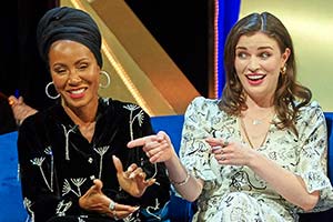 The Lateish Show With Mo Gilligan. Image shows from L to R: Jada Pinkett Smith, Aisling Bea