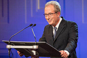 The Ronnie Barker Comedy Lecture. Ben Elton. Copyright: BBC