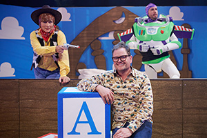 There's Something About Movies. Image shows from L to R: Jennifer Saunders, Alan Carr, Tom Allen