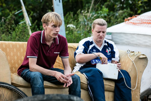 This Country. Image shows from L to R: Lee 'Kurtan' Mucklowe (Charlie Cooper), Kerry Mucklowe (Daisy May Cooper). Copyright: BBC