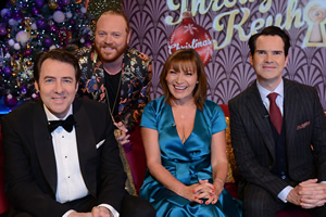 Through The Keyhole. Image shows from L to R: Jonathan Ross, Leigh Francis, Lorraine Kelly, Jimmy Carr. Copyright: Talkback