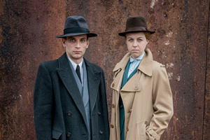 Timewasters. Image shows from L to R: Alexei (Daniel Simonsen), Janice (Ellie White). Copyright: Big Talk Productions