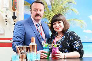 Tourist Trap. Image shows from L to R: Wyn (Mike Bubbins), Charlotte (Mari Beard). Copyright: BBC