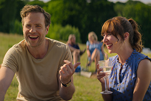 Trying. Image shows from L to R: Jason Ross (Rafe Spall), Nikki Newman (Esther Smith)