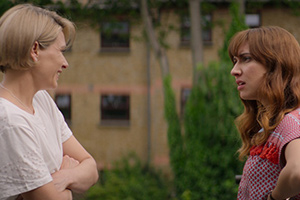 Trying. Image shows from L to R: Karen Newman (Sian Brooke), Nikki Newman (Esther Smith)