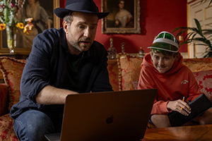 Trying. Image shows left to right: Jason Ross (Rafe Spall), Tyler (Cooper Turner)