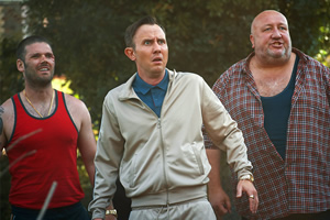 The Tuckers. Image shows from L to R: Bobby Tucker (Ben McGregor), Billy Tucker (Joshua McCord), Glyn Tucker (Steve Speirs)