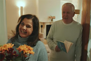 Unhinged. Image shows left to right: Mum (Nina Wadia), Dad (Martin Trenaman)