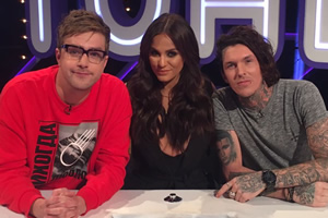 Virtually Famous. Image shows from L to R: Iain Stirling, Vicky Pattison, Steven Porter