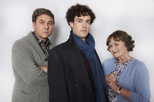 Walliams & Friend. Image shows from L to R: David Walliams, Jack Whitehall, Mrs Hudson (Judy Loe). Copyright: King Bert Productions