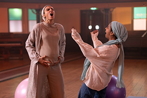 We Are Lady Parts. Image shows left to right: Noor (Aiysha Hart), Amina (Anjana Vasan)