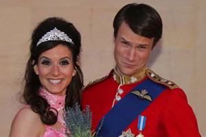 The Windsors. Image shows from L to R: Kate (Louise Ford), Wills (Hugh Skinner)