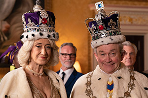 The Windsors. Image shows left to right: Camilla (Haydn Gwynne), Charles (Harry Enfield)