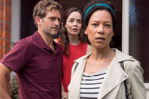 Women On The Verge. Image shows from L to R: Rory (Lochlann O'Mearain), Siobhan (Valene Kane), Katie (Nina Sosanya)