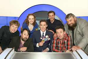 Would I Lie To You?. Image shows from L to R: Josh Widdicombe, David Mitchell, Kate Williams, Rob Brydon, Kevin Bishop, Lee Mack, Brian Blessed. Copyright: Zeppotron