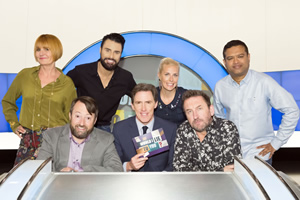 Would I Lie To You?. Image shows from L to R: Mary Portas, David Mitchell, Rylan Clark-Neal, Rob Brydon, Sara Pascoe, Lee Mack, Paul Sinha. Copyright: Zeppotron