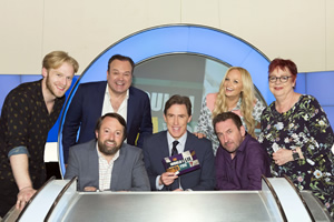 Would I Lie To You?. Image shows from L to R: Jonnie Peacock, Shaun Williamson, David Mitchell, Rob Brydon, Emma Bunton, Lee Mack, Jo Brand. Copyright: Zeppotron