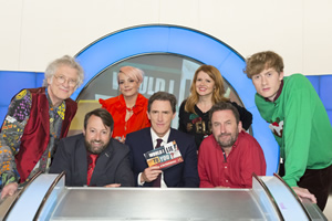 Would I Lie To You?. Image shows from L to R: Noddy Holder, David Mitchell, Lily Allen, Rob Brydon, Sian Gibson, Lee Mack, James Acaster. Copyright: Zeppotron