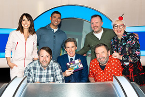 Would I Lie To You?. Image shows left to right: Alex Jones, David Mitchell, Rav Wilding, Rob Brydon, Chris McCausland, Lee Mack, Su Pollard